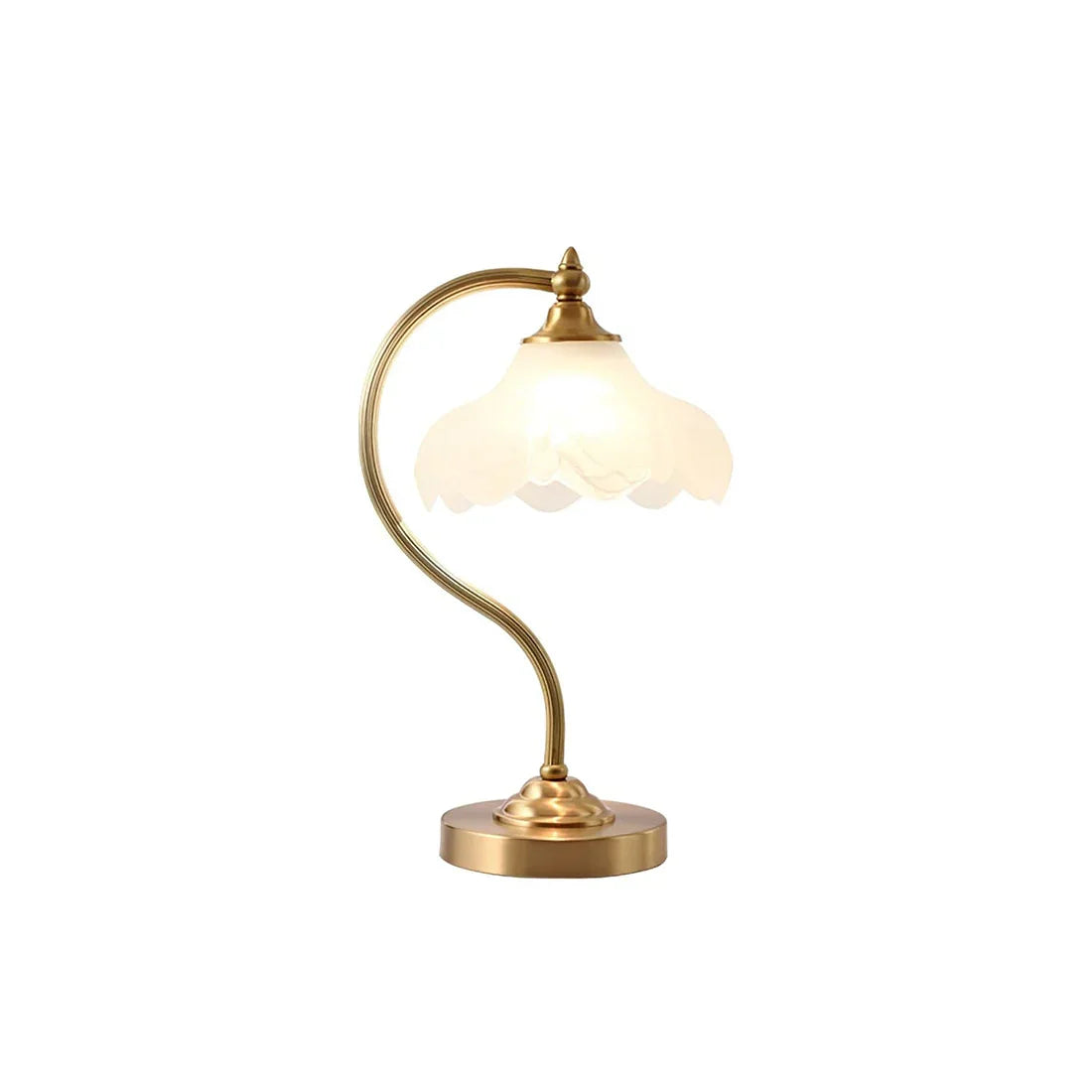 Elegant Floral Glass Table Lamp with Dimmable Feature