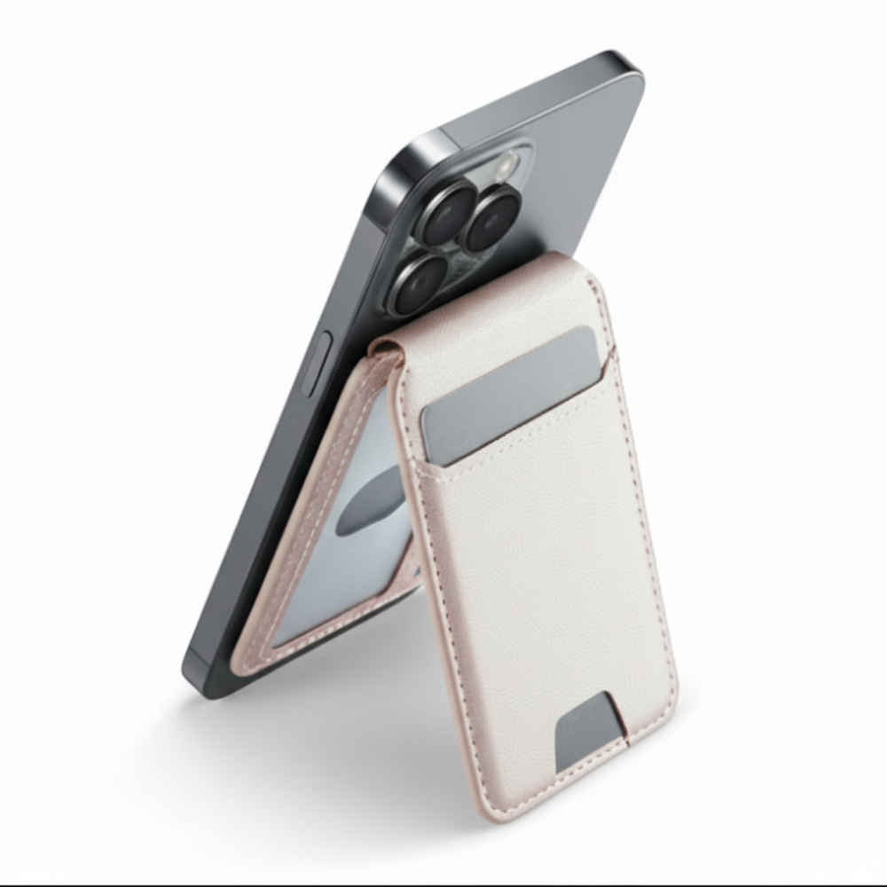 Slim Magnetic Card Holder with Adjustable Stand and Tracker