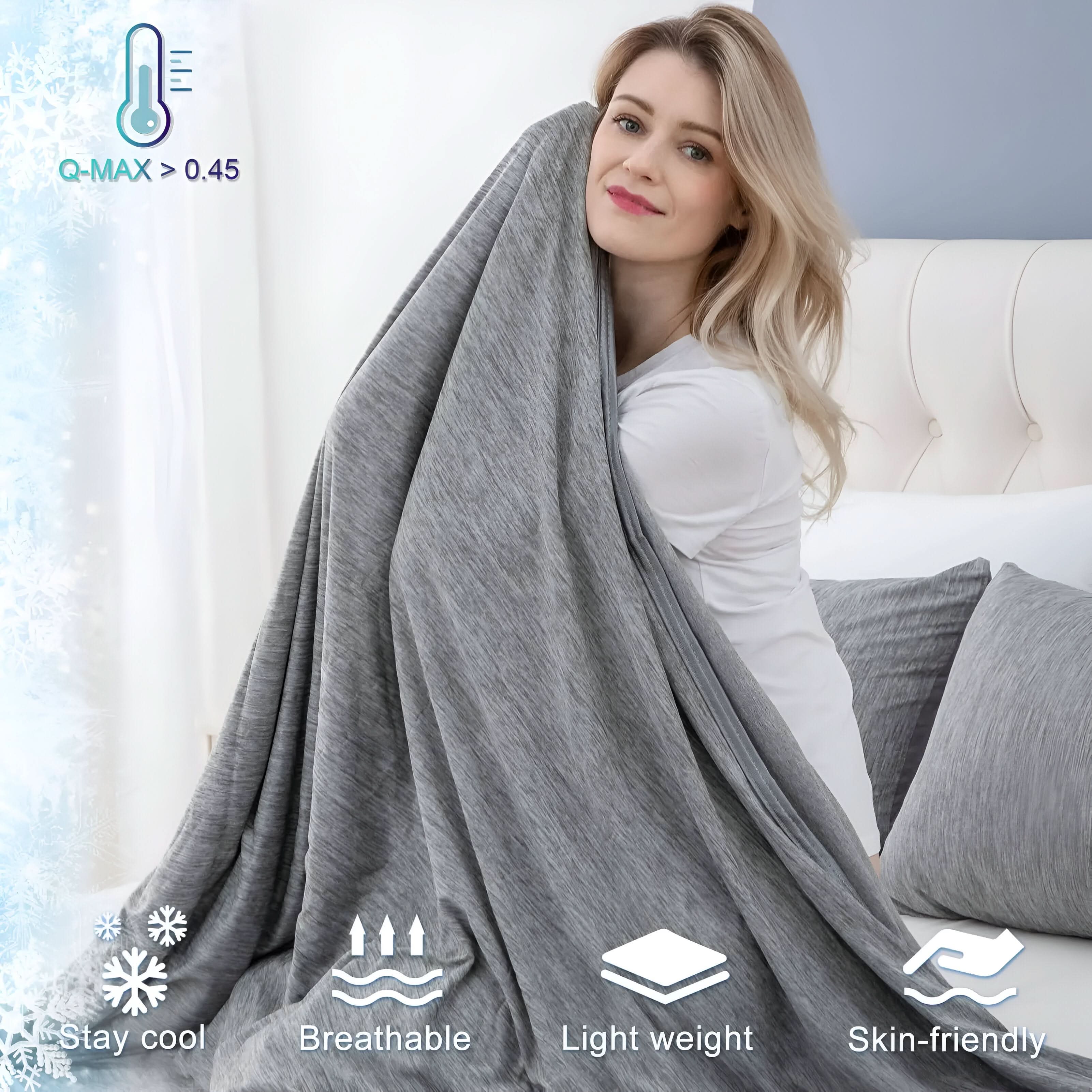 Lightweight Cotton Cooling Blanket for Bed – Breathable Comfort for Warm Sleepers