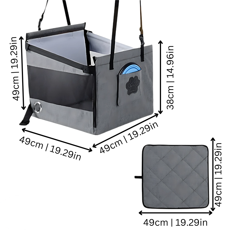 Portable Car Seat for Dogs and Cats – Waterproof and Spacious Design