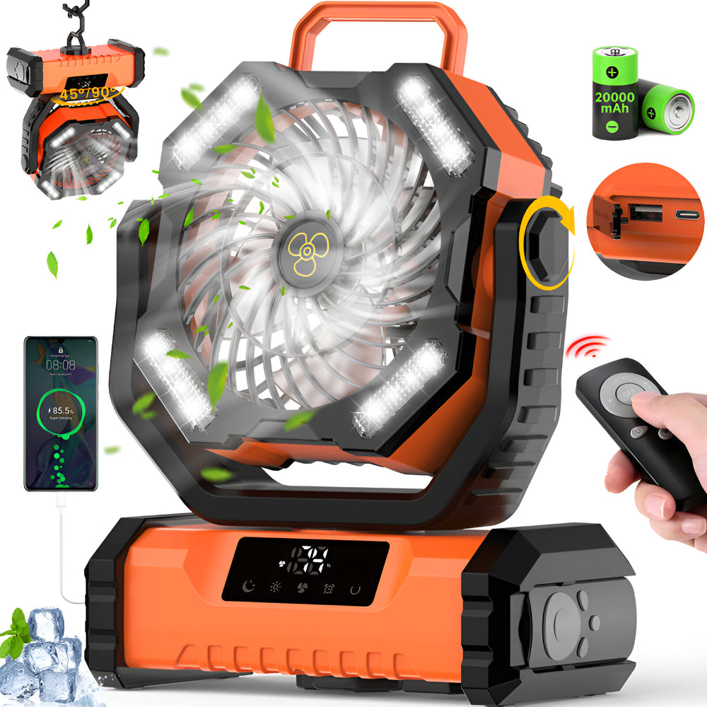Versatile Rechargeable Fan with Oscillation & Remote Control