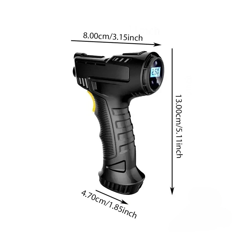 Handheld Tire Inflator - 120W Portable Air Compressor with Auto-Stop