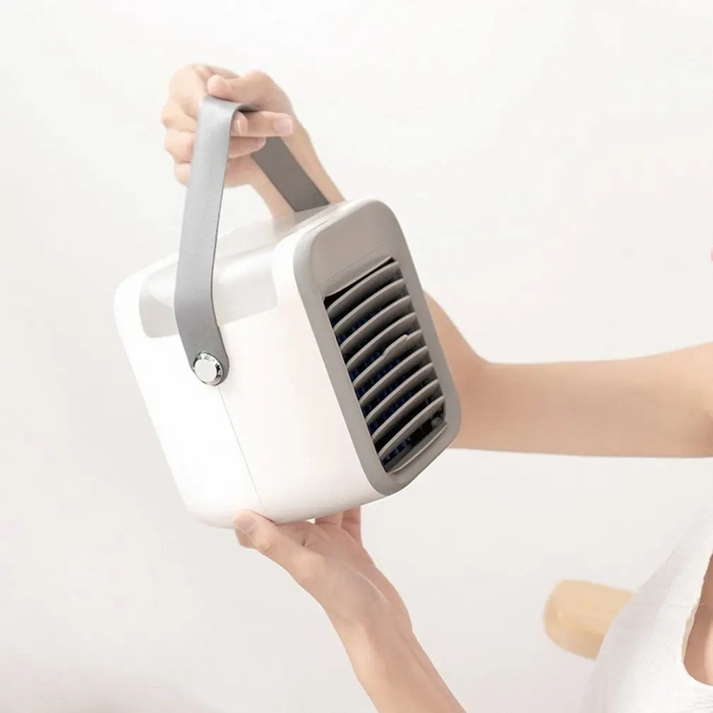 Compact USB Rechargeable Air Cooler Fan – 3-in-1 Cooling, Fan & Humidifier