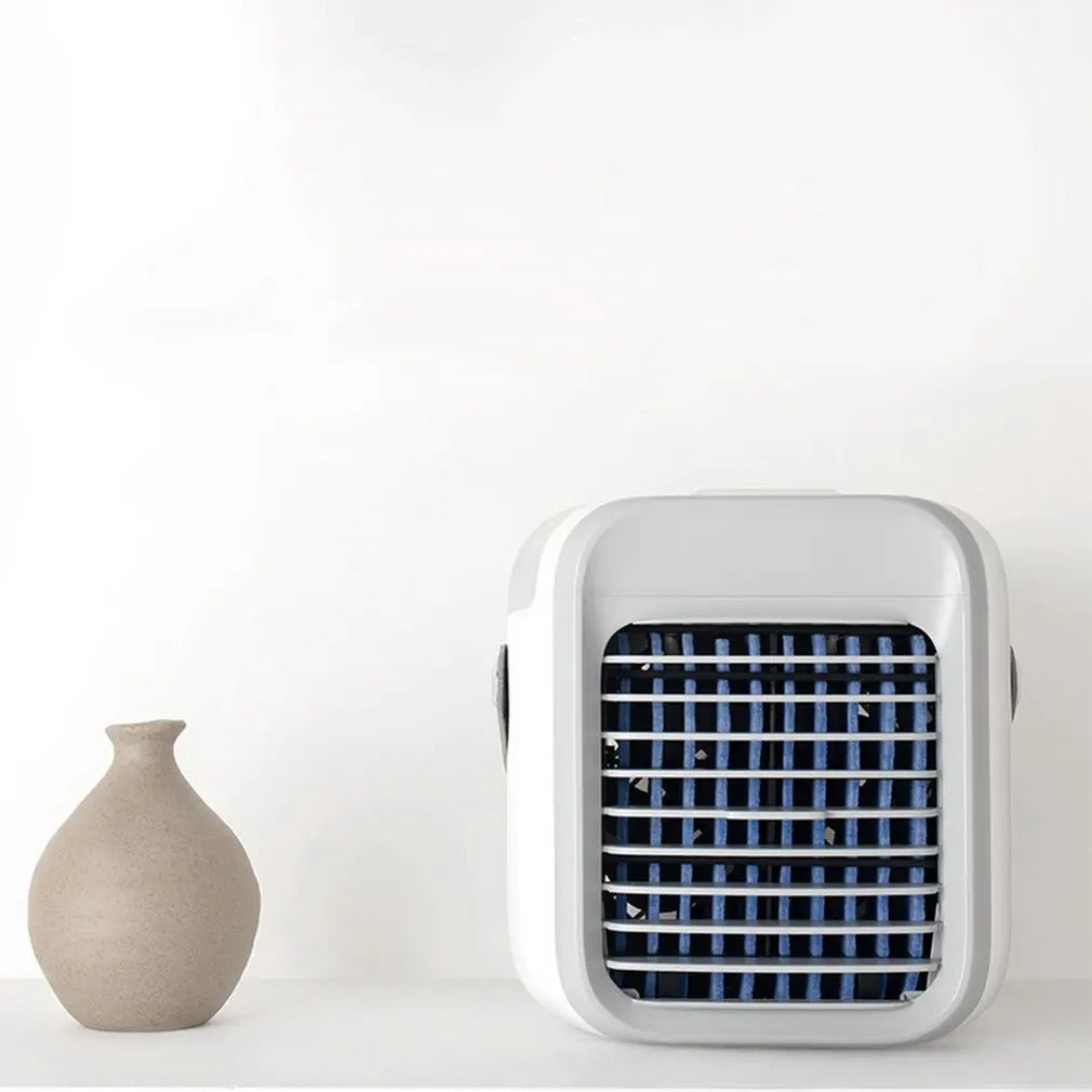 Compact USB Rechargeable Air Cooler Fan – 3-in-1 Cooling, Fan & Humidifier