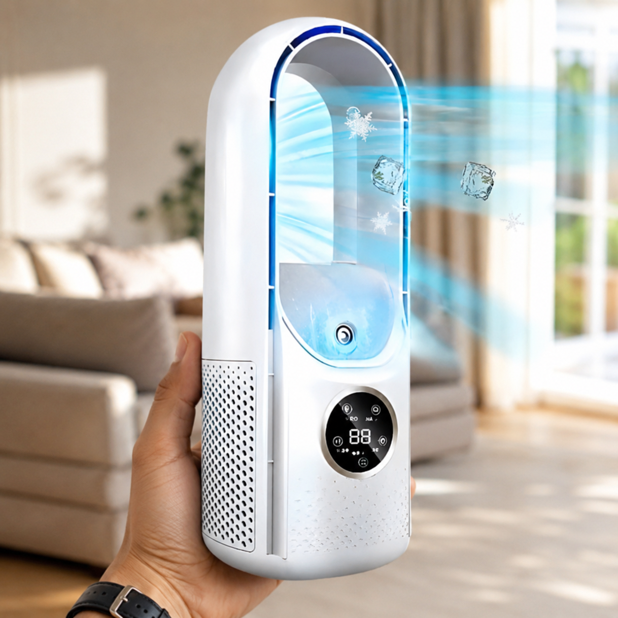Bladeless Cooling Fan with Remote – Portable Air Conditioner for Quiet Use