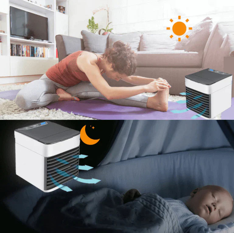 3-in-1 Lightweight Evaporative Cooler Fan with LED Light for Fresh Air