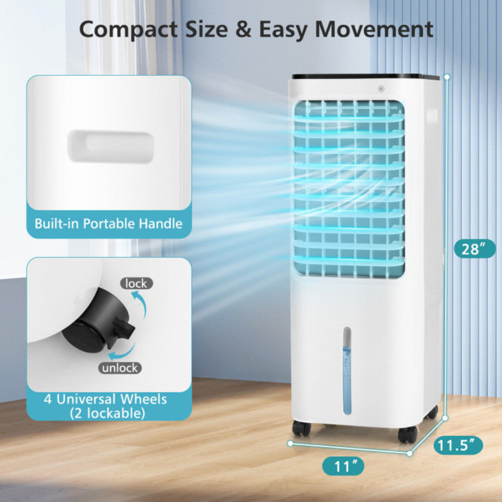 4-in-1 Evaporative Cooler with 12L Water Reservoir – Adjustable Airflow for Home