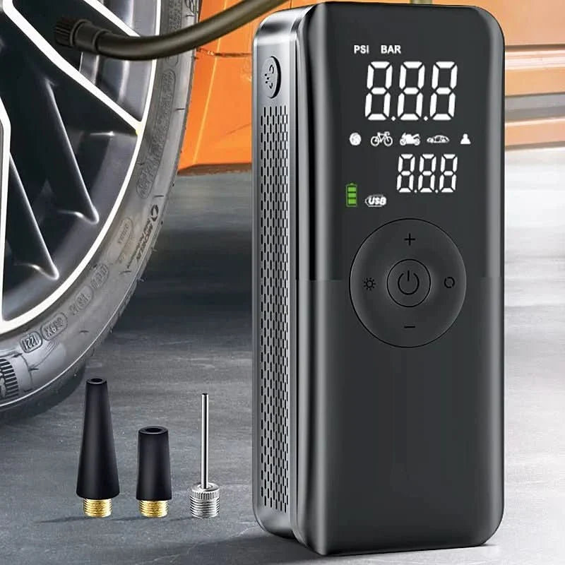 Compact Rechargeable Tire Inflator - Portable Air Pump with 150 PSI