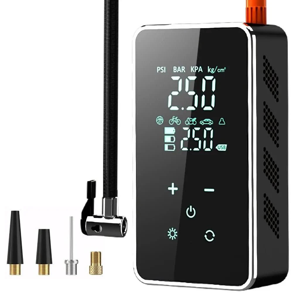 Wireless Tire Inflator with Touchscreen – Portable Air Pump 150 PSI for Cars, Bikes, Motorcycles