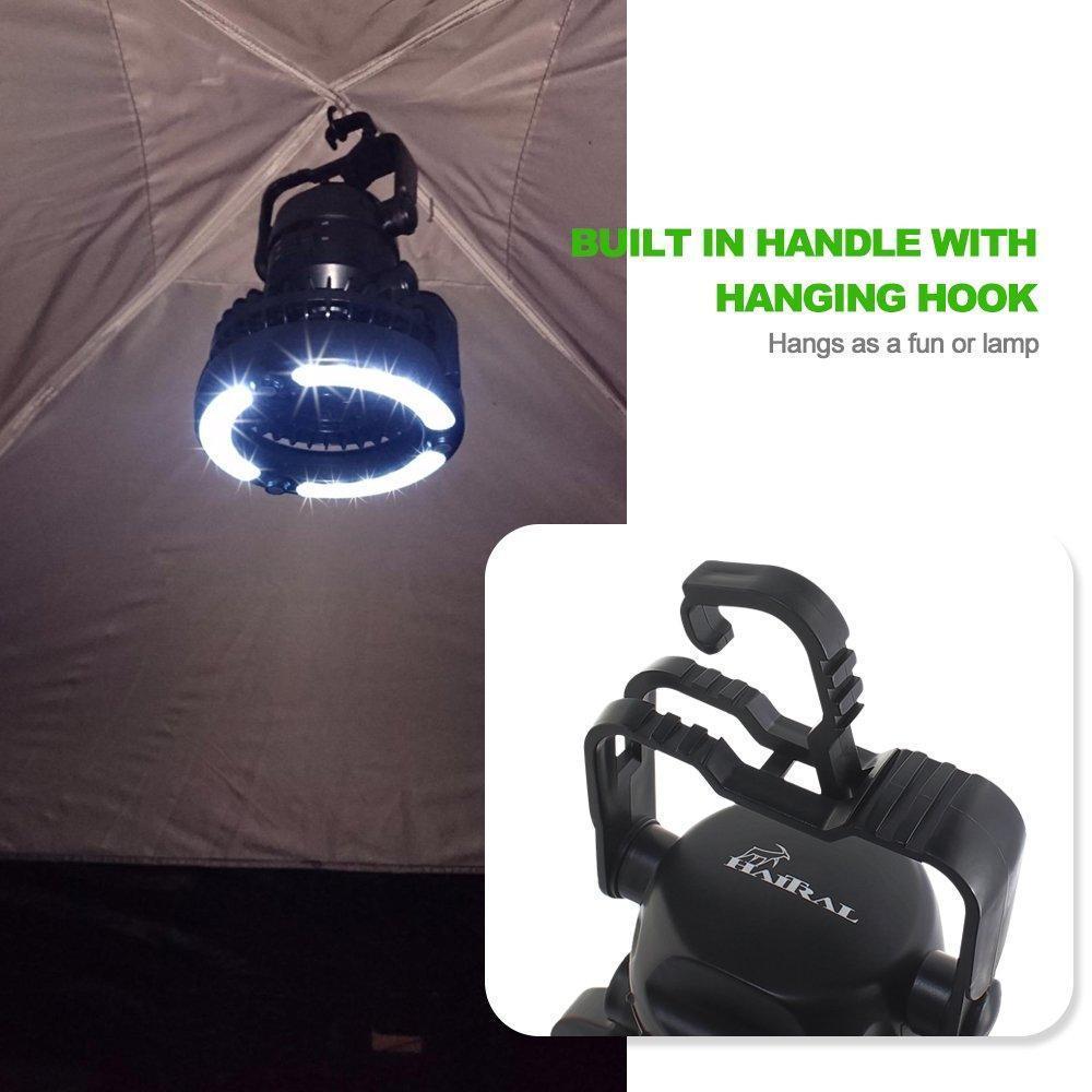 Lightweight Rechargeable Fan for Camping with LED Light – Portable Design