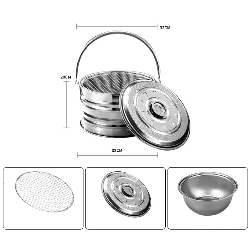 Compact Outdoor Charcoal Grill for Camping and Hiking – Quick Cooking Design