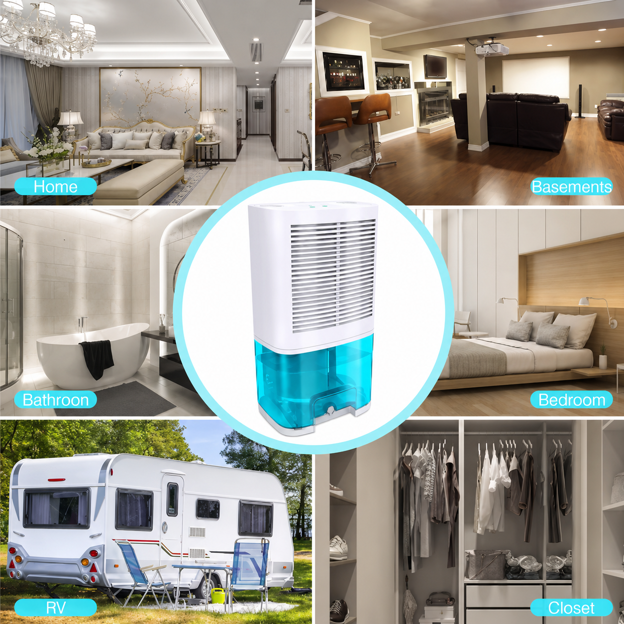 Compact Moisture Eliminator – Silent Dehumidifier for Home, RV, and Bathrooms