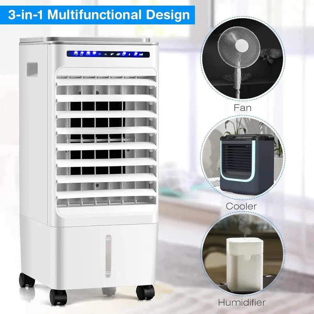 Compact Air Cooling Fan with Remote – Portable Evaporative Cooler for Home and Office