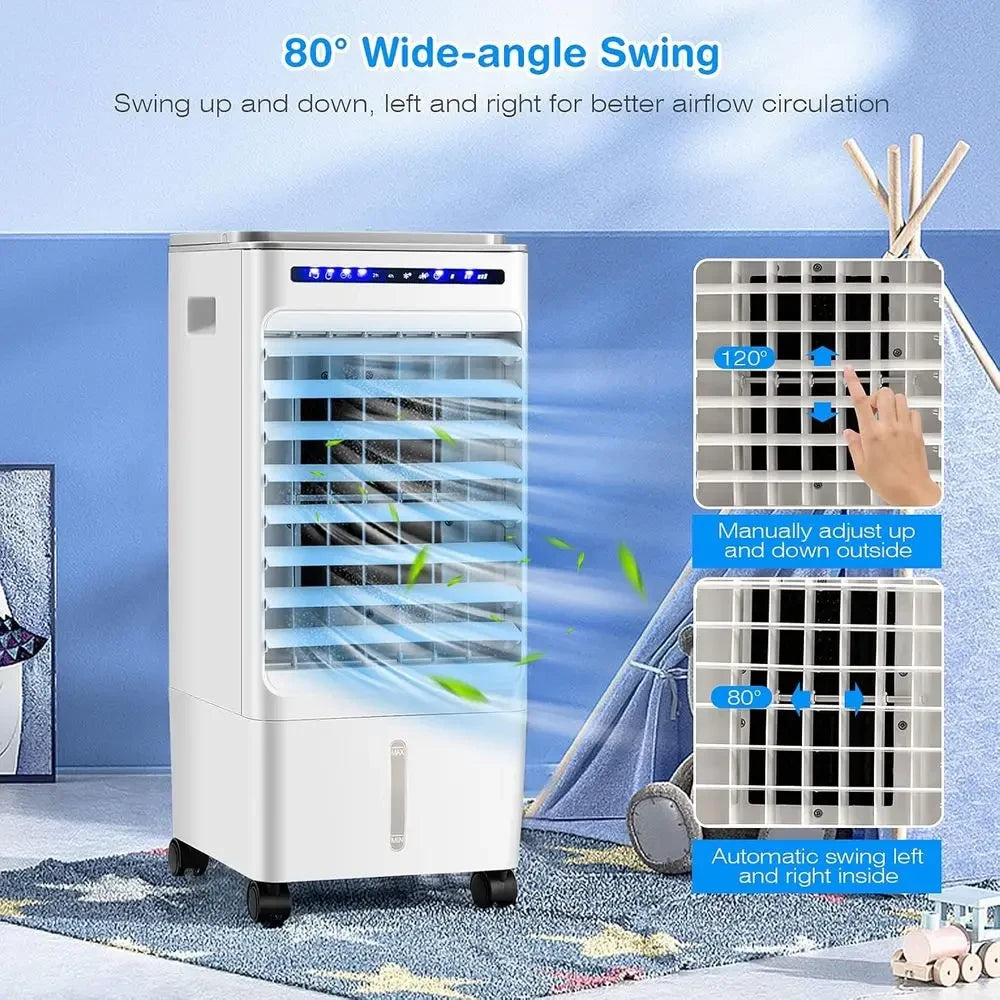Compact Air Cooling Fan with Remote – Portable Evaporative Cooler for Home and Office