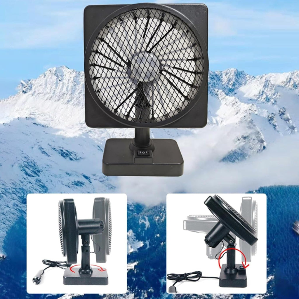 12V USB Car Fan – Portable Cooling Device with 360° Adjustable Angle