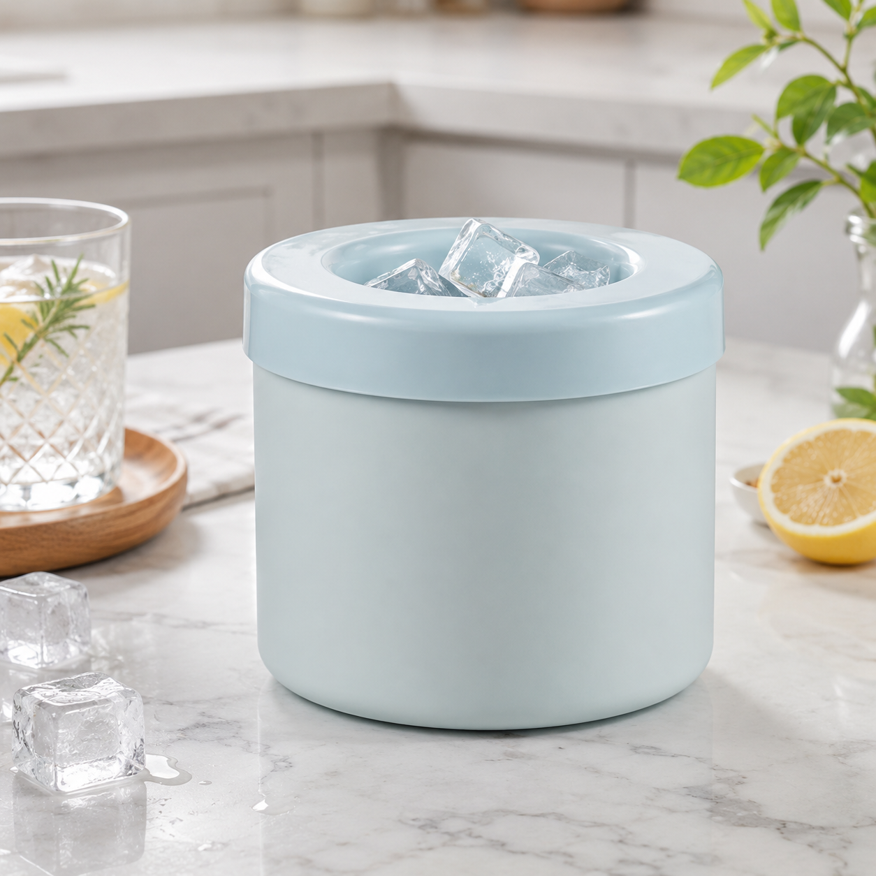 Space-Saving Ice Cube Maker with Lid for Effortless Chilling