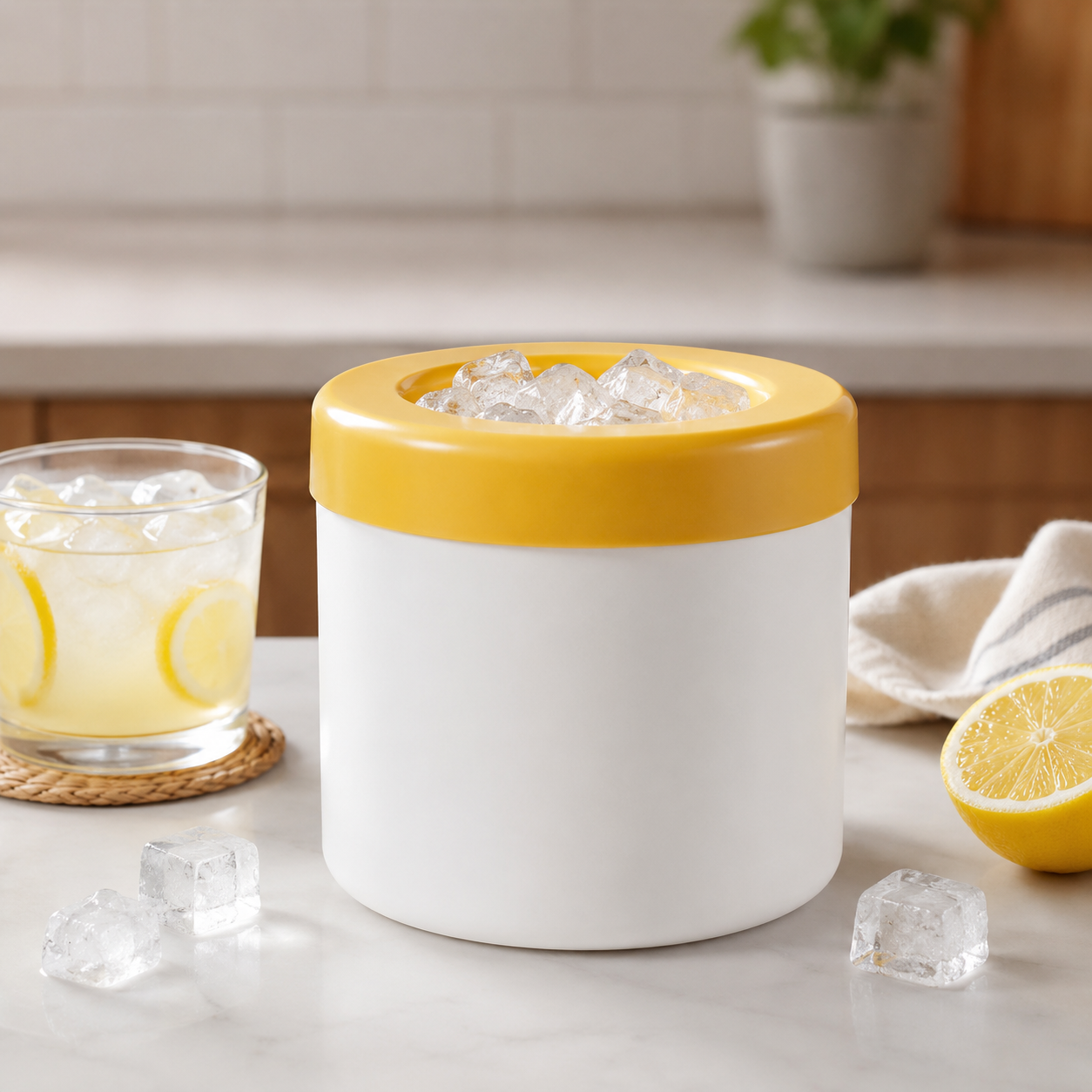 Space-Saving Ice Cube Maker with Lid for Effortless Chilling