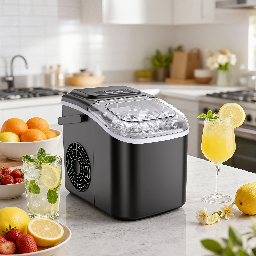 Countertop Ice Maker - Compact Portable Bullet Ice Machine for Home & Outdoors