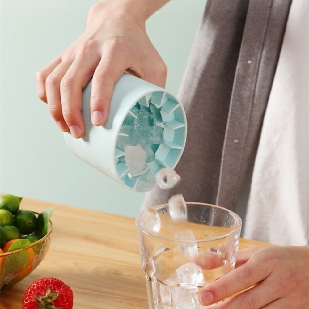 Compact Ice Cube Maker with Silicone Tray for Easy Filling – Ideal for Beverages