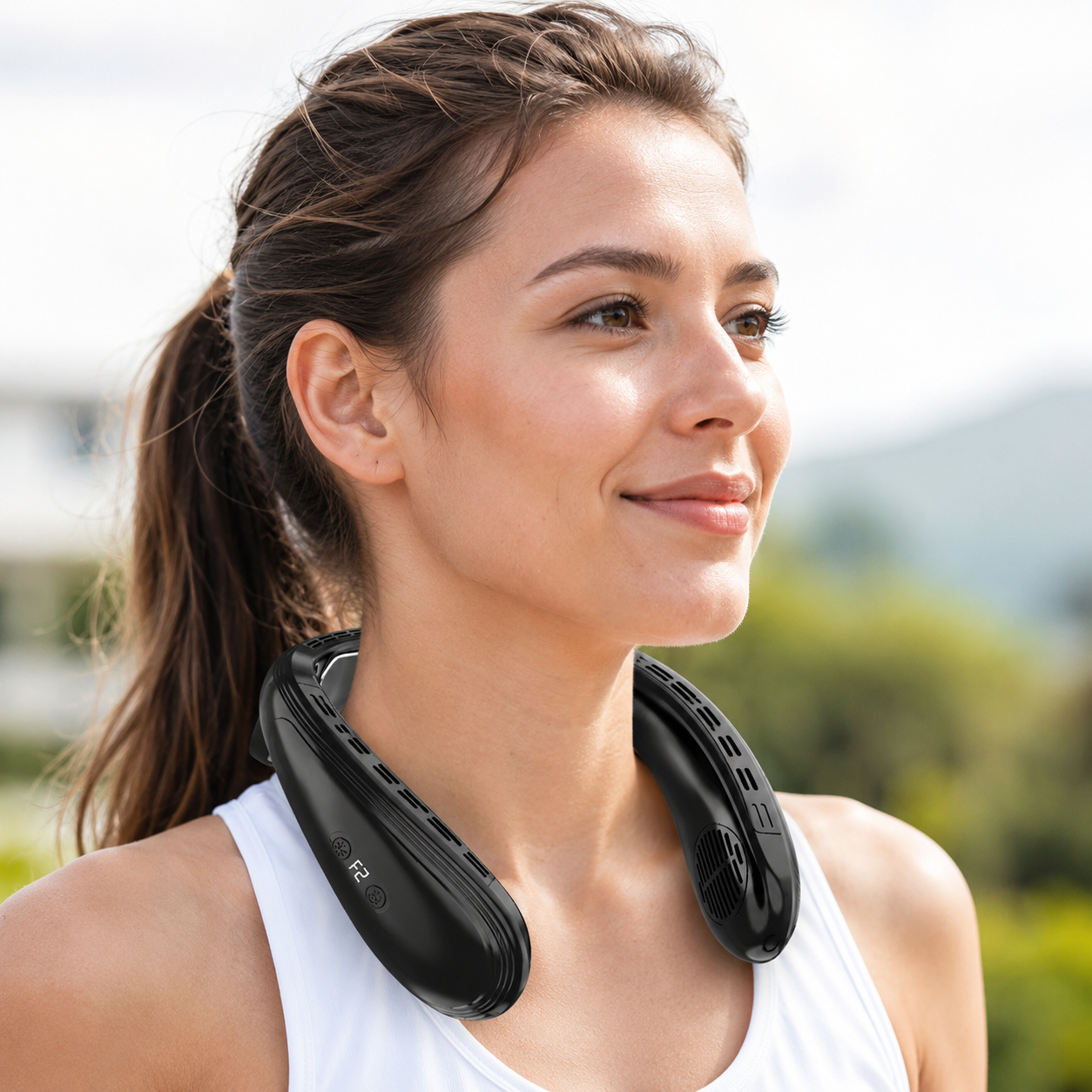 Hands-Free Wearable Cooling Fan with Adjustable Clip Design