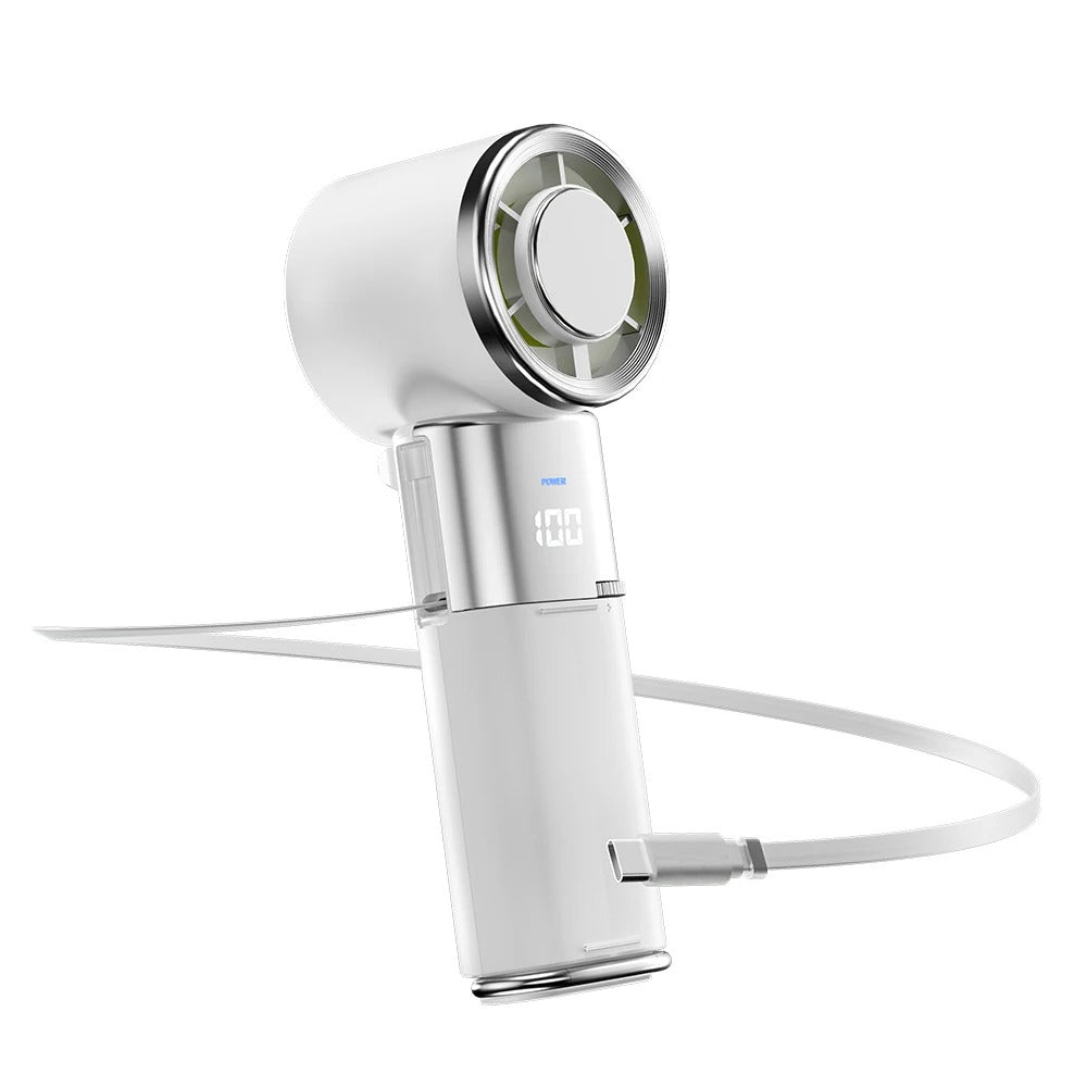 Hands-Free Neck Fan with Power Bank & Adjustable Speed for Cooling