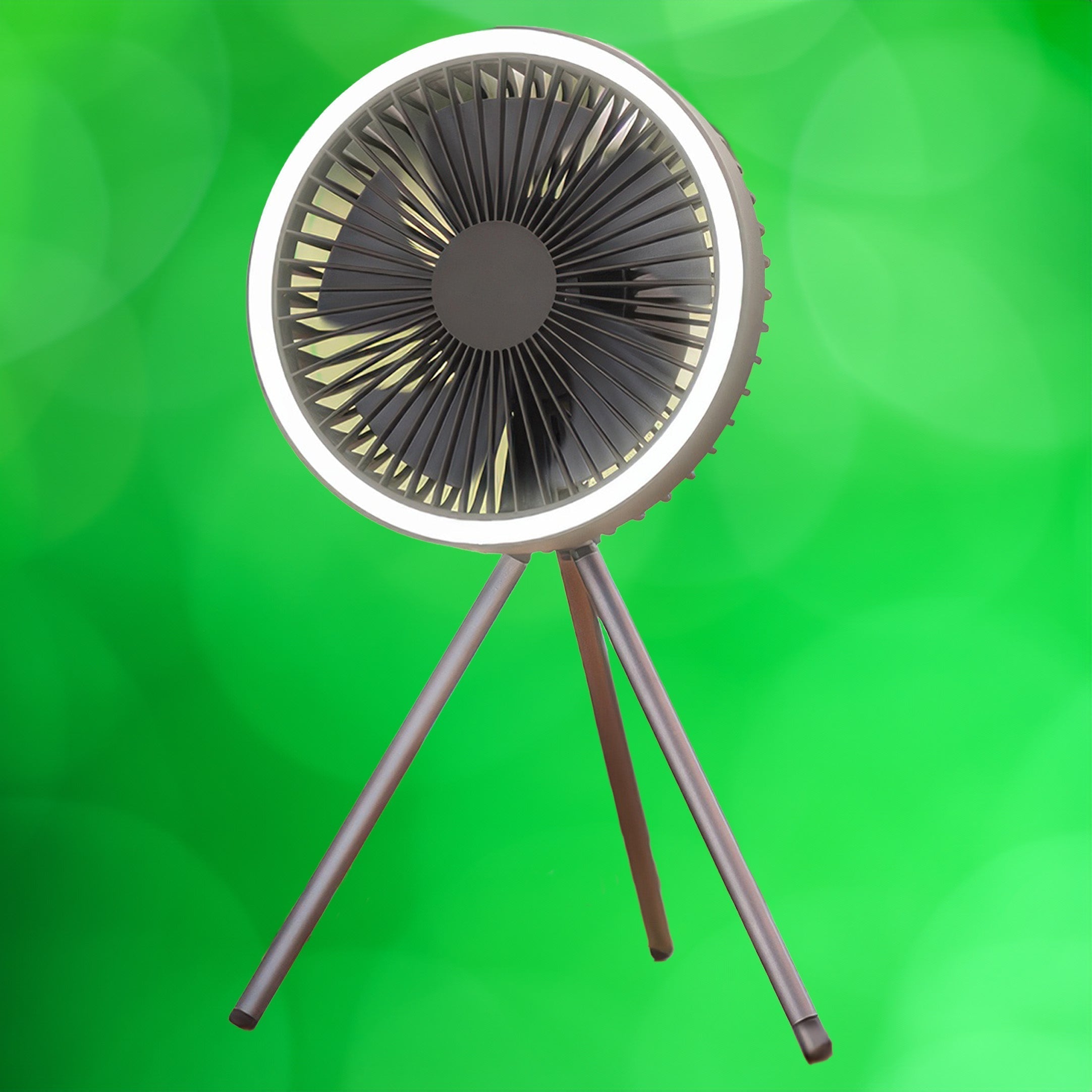 Compact Rechargeable Fan with LED Light and Power Bank – Travel Friendly