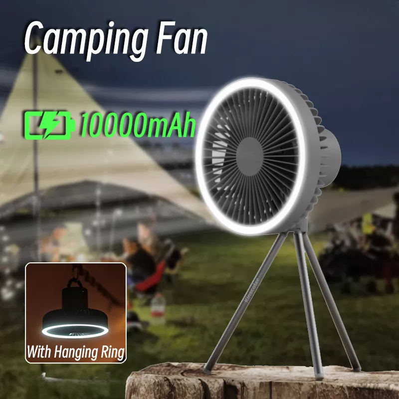 Compact Rechargeable Fan with LED Light and Power Bank – Travel Friendly