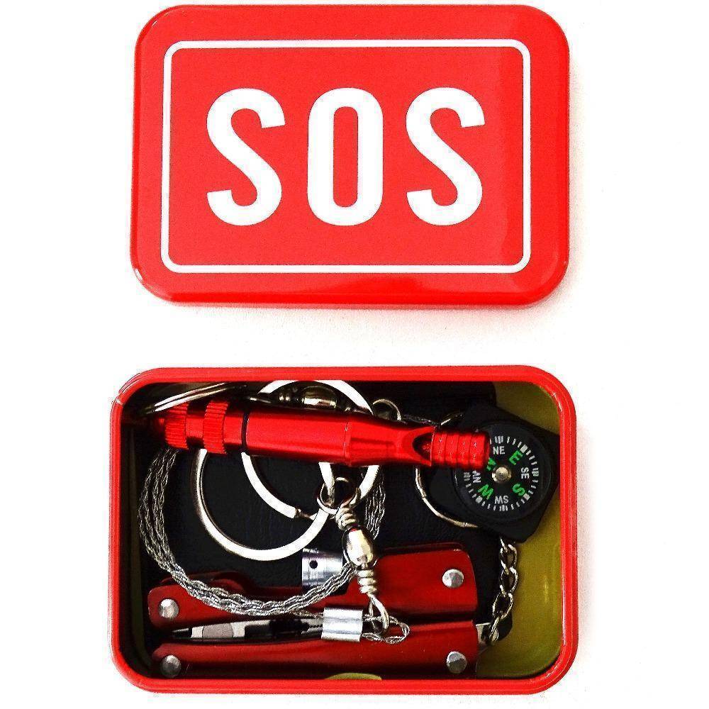 Compact Metal Box Emergency Survival Kit | Roadside Safety Tools