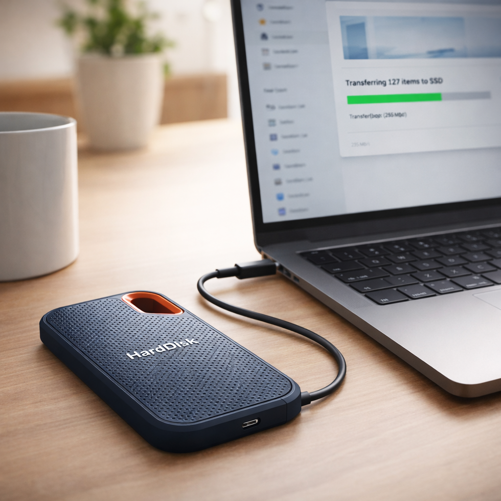 Ultra-Slim USB-C External Drive for Effortless File Management