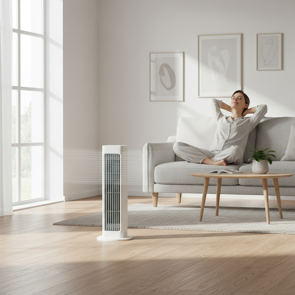 Space-Saving Oscillating Fan for Home and Office – Energy-Efficient Cooling