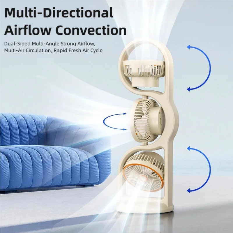 Compact Rechargeable Fan with USB – 360° Rotation and 5 Speed Levels