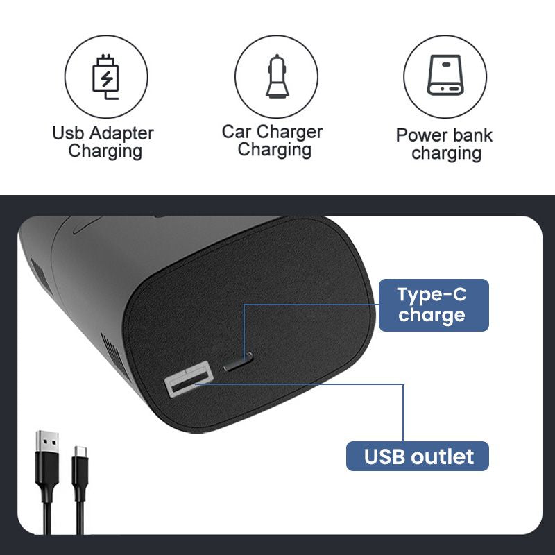Wireless Portable Tire Inflator for Cars – USB Rechargeable Air Compressor
