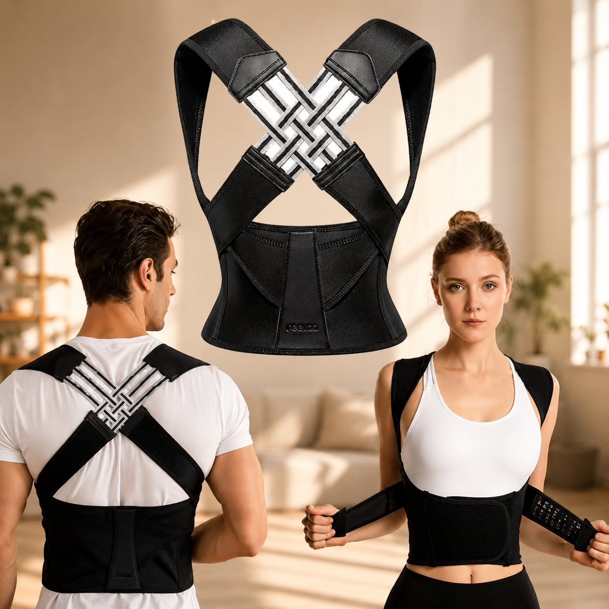 Comfort-Fit Adjustable Back Support for Enhanced Posture