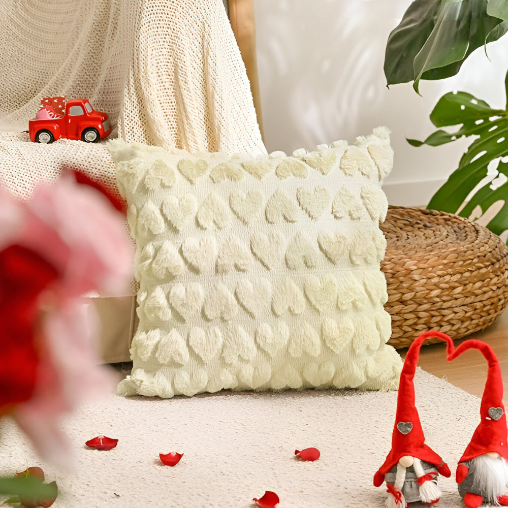 Charming Heart-Themed Pillow Covers for Valentine's Day