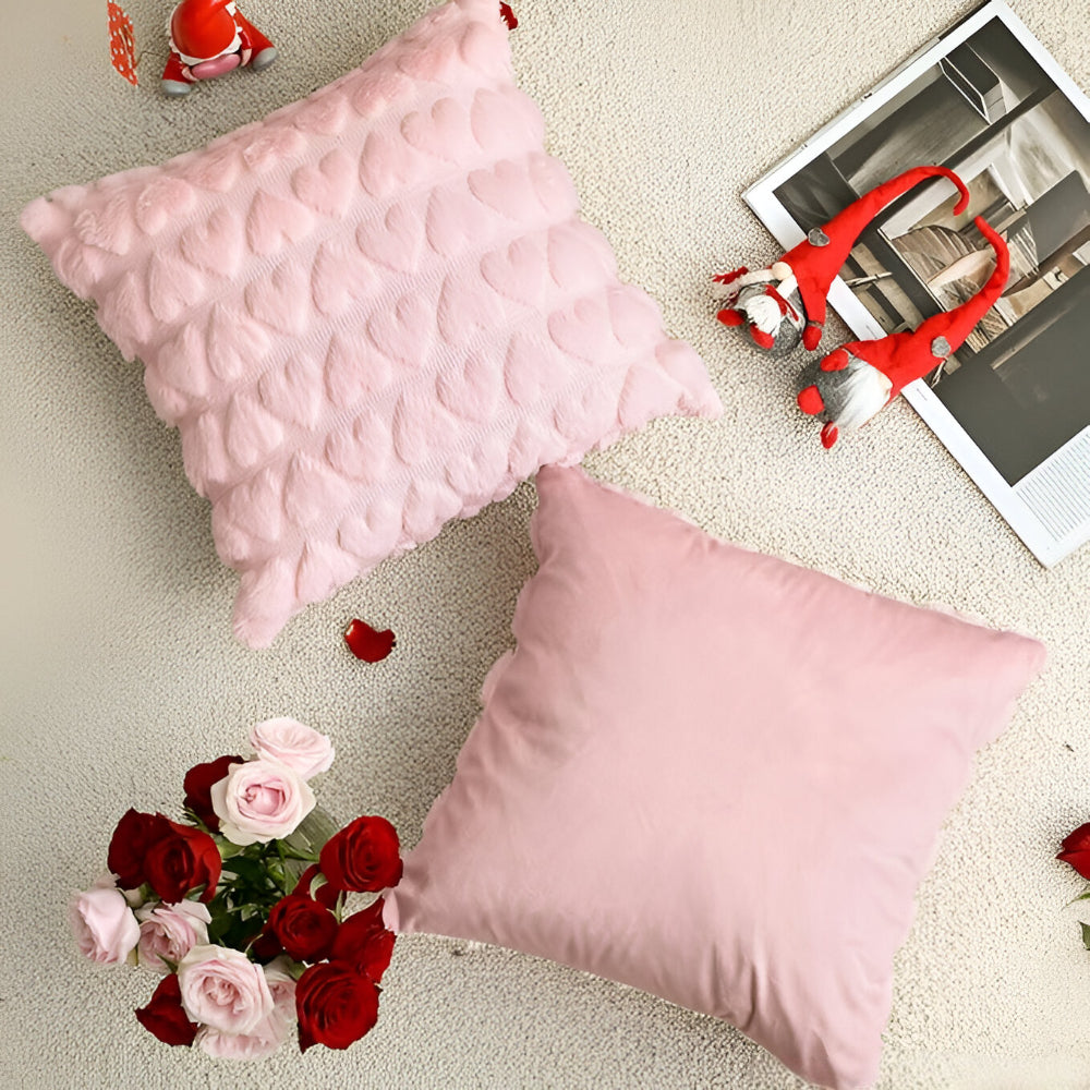 Charming Heart-Themed Pillow Covers for Valentine's Day