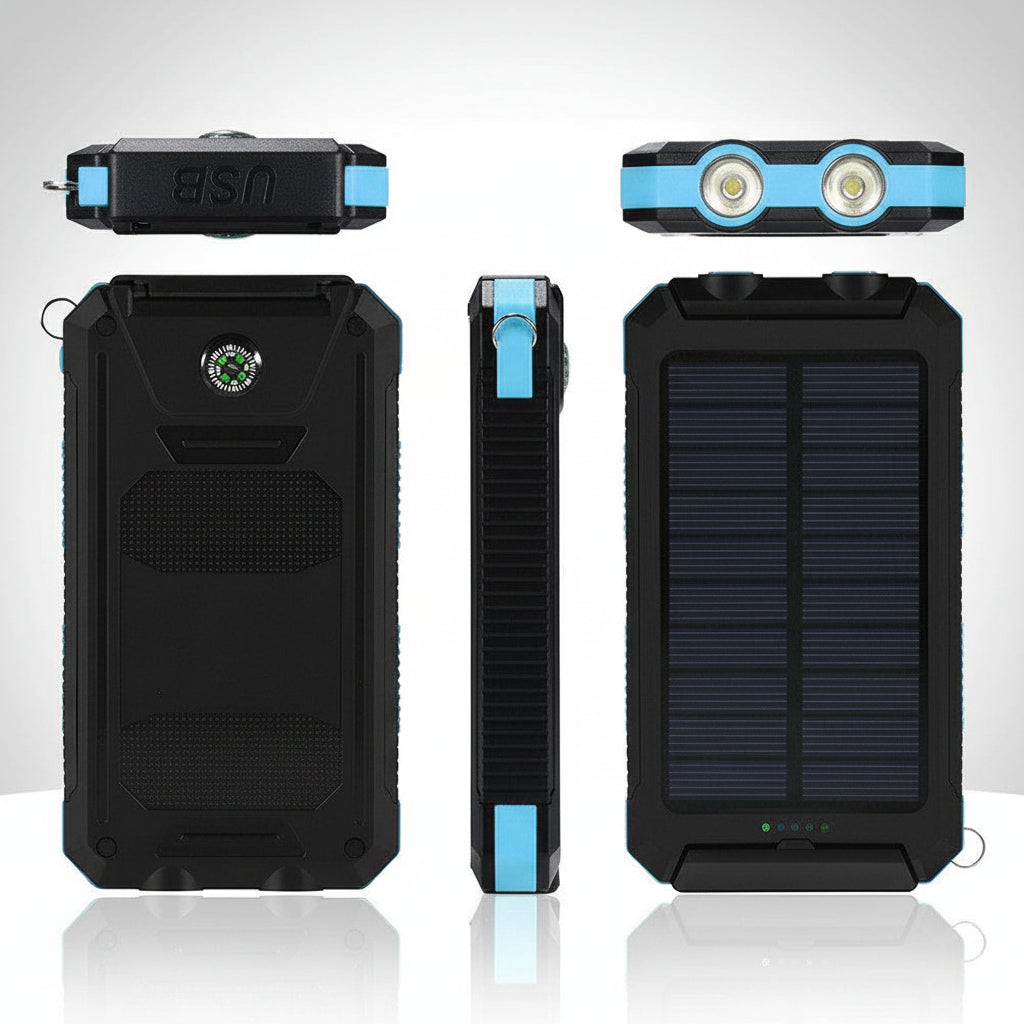 Rugged 20000mAh Solar Charger: Waterproof Power for Adventures