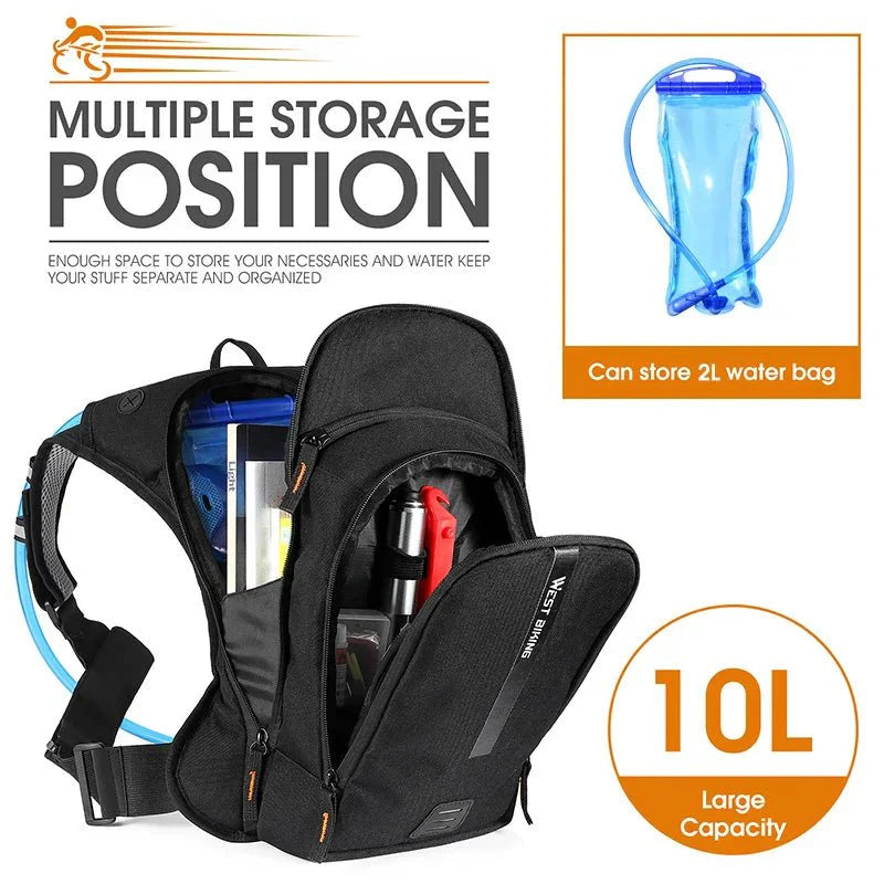 10L Ultralight Cycling Backpack with Hydration System - Ergonomic Comfort