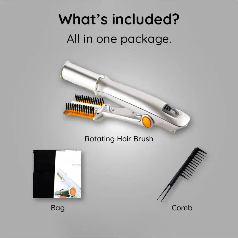 2-in-1 Rotating Hair Brush and Styling Iron for Professionals