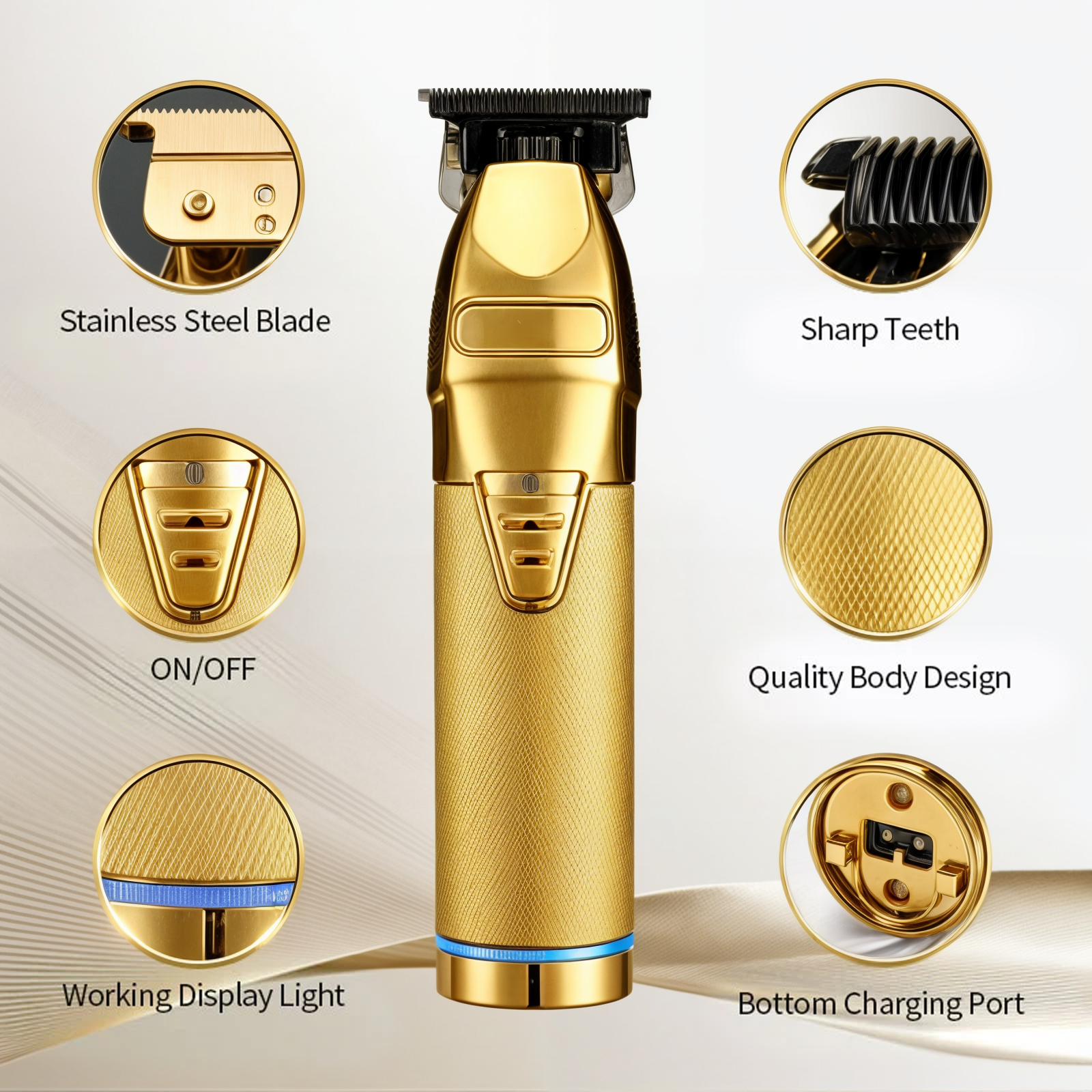 Ergonomic Hair Trimmer for Men | Adjustable Professional Clipper for All Hair Types