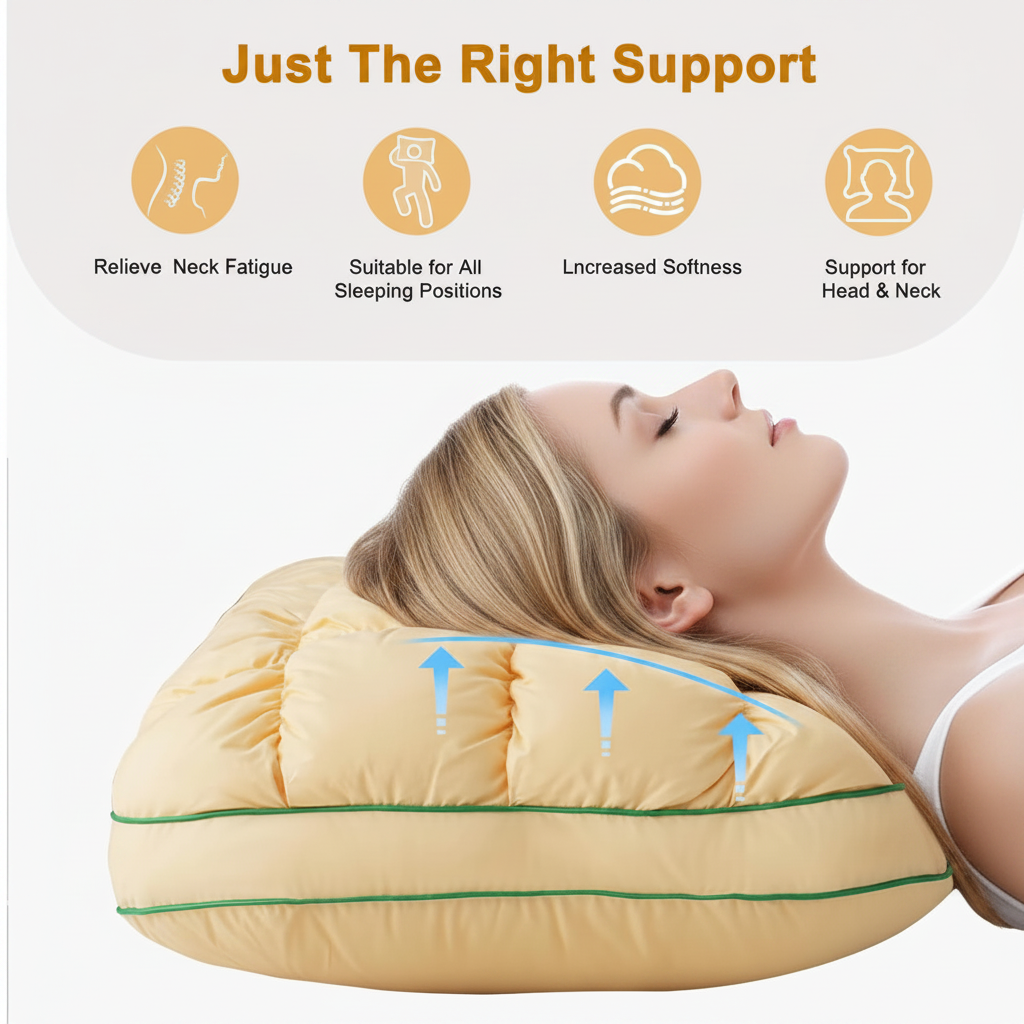 Fluffy Soft Neck Pain Relief Pillow | Ergonomic Support for Comfort