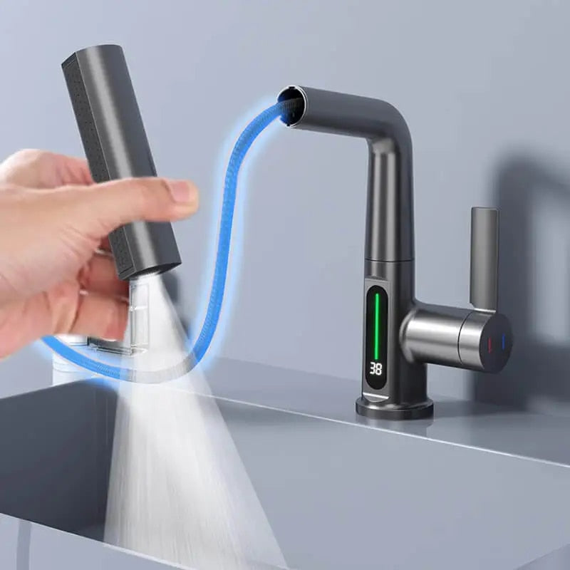 Pull-Out Spray Head Faucet with 3 Functions