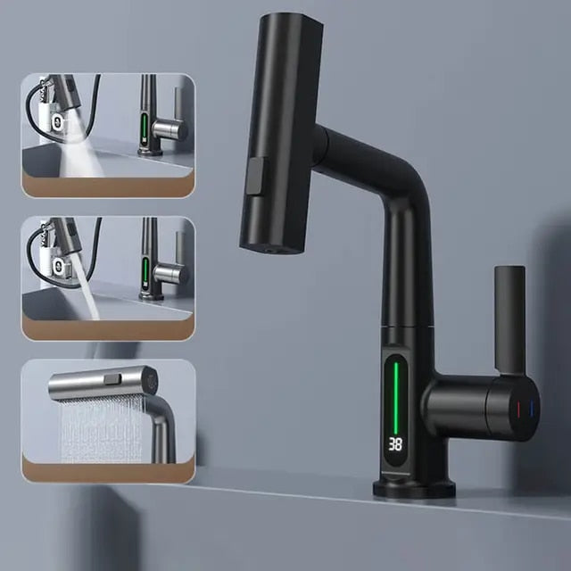 Pull-Out Spray Head Faucet with 3 Functions
