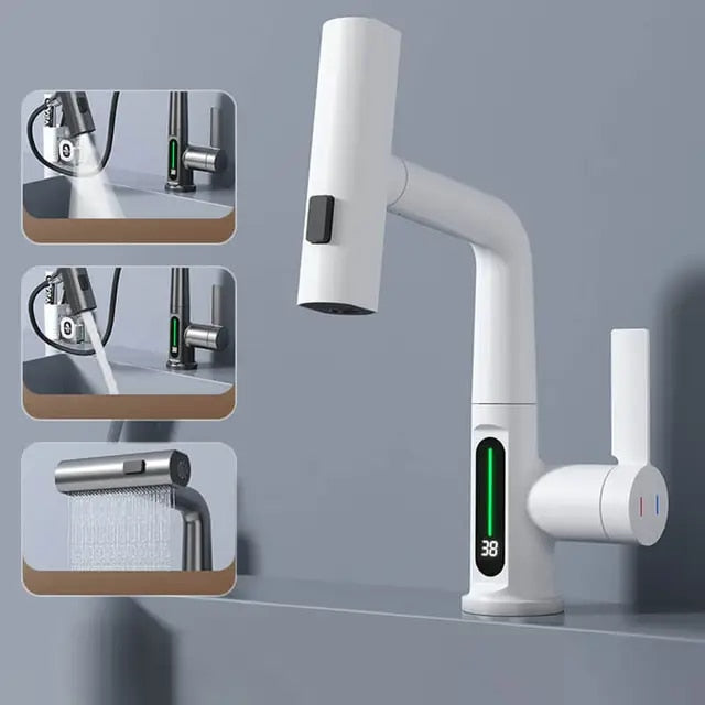 Pull-Out Spray Head Faucet with 3 Functions