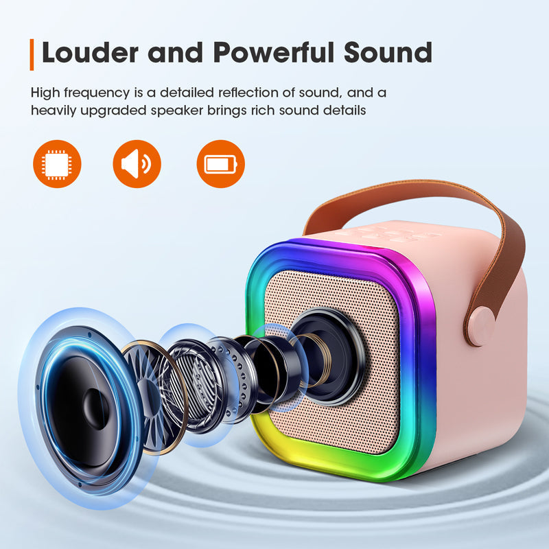 Compact Karaoke System Featuring Cordless Microphone