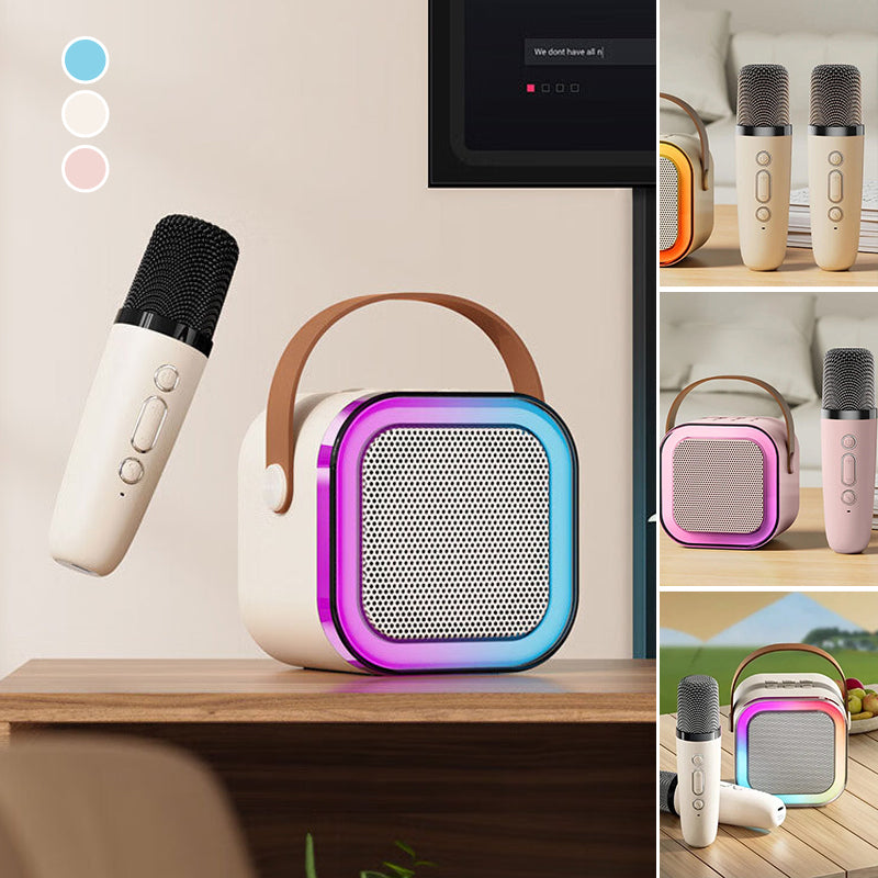 Compact Karaoke System Featuring Cordless Microphone