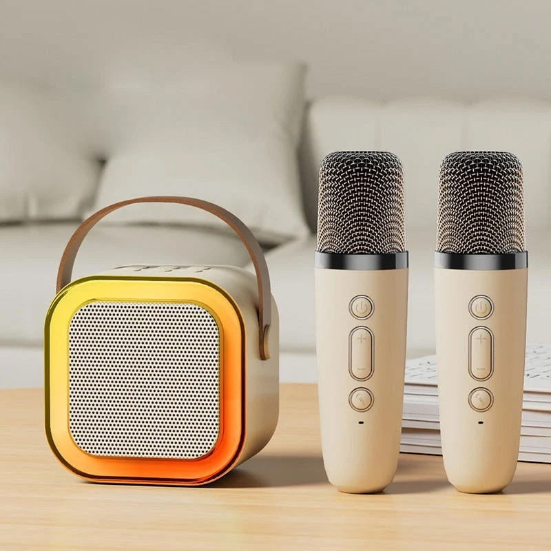 Compact Karaoke System Featuring Cordless Microphone