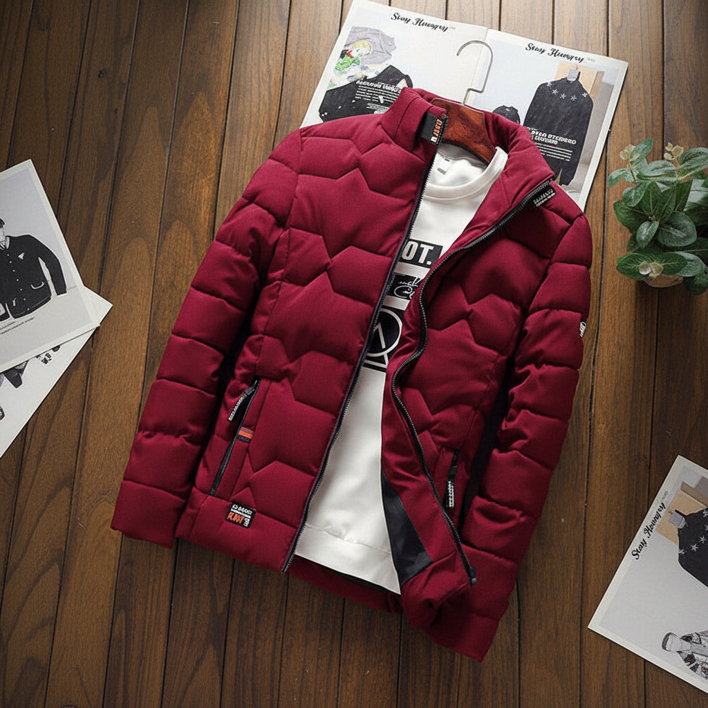 Men's Insulated Jacket with Secure Zipper Pockets for Daily Use
