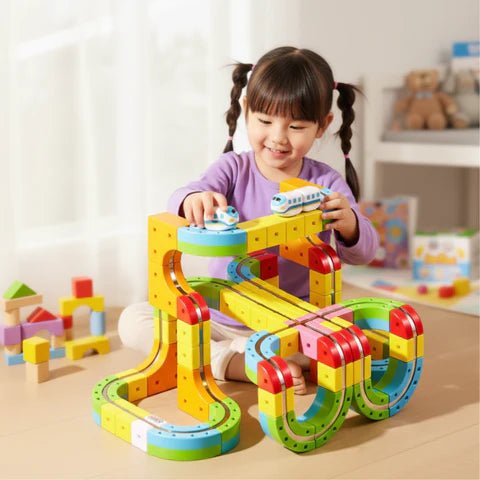 KidSmart 3D Train Building Set with Rechargeable Engine