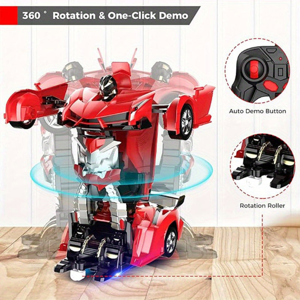 Transforming Robot Car with LED Lights - Remote Control Fun