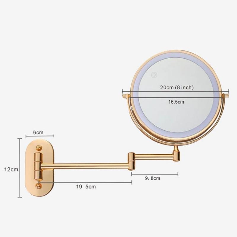 GleamAura Luxe Rechargeable Golden Vanity Mirror